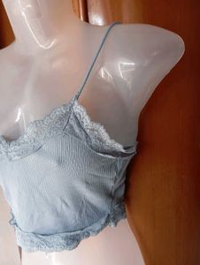 Cute Lace Trim Crop Top