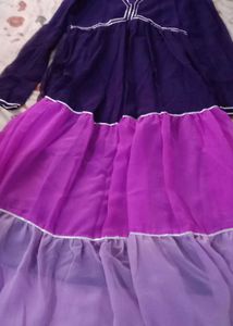 Purple Tiered party wear Dress