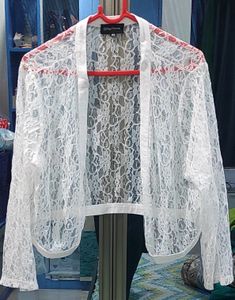 Lace Shrug White Size XL From PepTrends