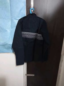 Men's Dark Blue Jacket with Stripe Detail