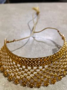 Exquisite Gold Choker Necklace &amp; Earrings Set