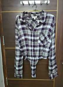 Stylish Plaid Cropped Shirt