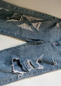 Distressed Blue Jeans