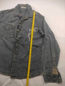 Men's Embroidered Denim Shirt
