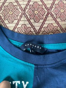 Split Color Graphic Tee