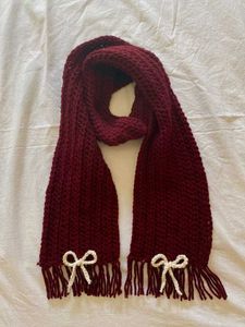 Burgundy Scarf with Bows