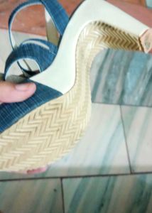 Stylish Teal Wedge Sandals