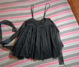 Chic Black Tulle Top