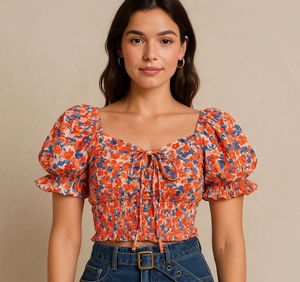 Floral Tie-Front Top