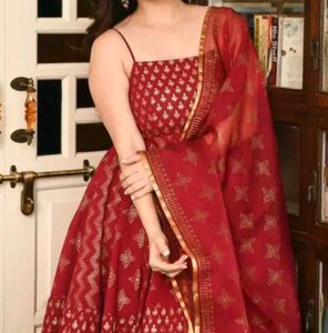 Elegant maroon Kurta Set with Dupatta