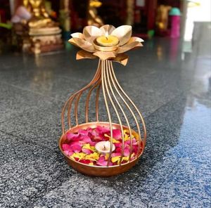 Elegant Lotus Tealight Holder & Flower Decor