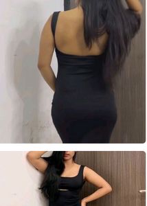 Newme Chic Black Cut-Out Midi Dress
