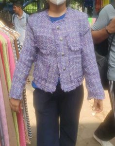 Chic Lavender Tweed Jacket