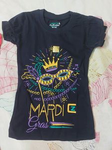 Combo Of 2 T-shirt For Girls, Black And Pink