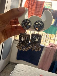 Boho Oxidized Jhumka Earrings