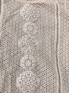 Chic Cream Crocheted Top