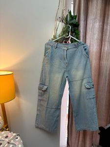 Light Wash Cargo Jeans