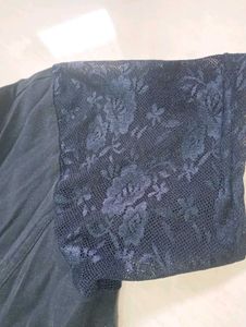Elegant Navy Floral Print Blouse