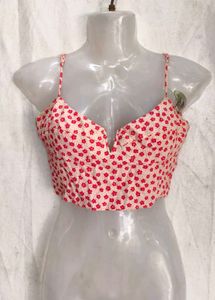 Cute Floral Print Crop Top