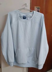 Light Blue Zigzag Quilted sweatshirt