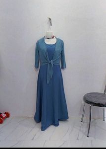 Elegant Maxi Dress with Shrug