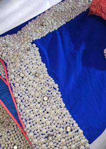 Party wear Saree with Pearl &amp; Stone Embellishments