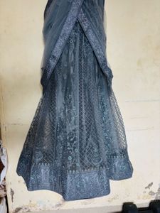 Grey Embroidered Lehenga Choli