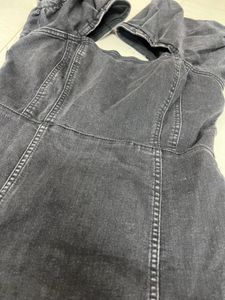 Trendy Puff Sleeve Denim Mini Dress