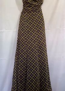 y2kChic Plaid Draped Neckline Dress