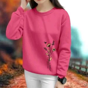 Pink Floral Embroidered Sweatshirt