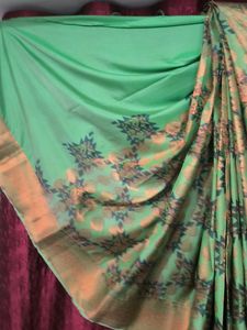 Elegant Green Patterned Saree