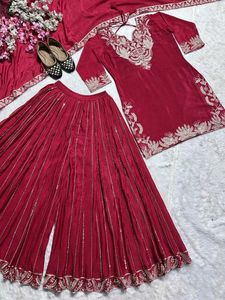 Stunning Purple Embroidered Kurta Set