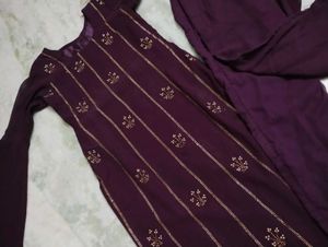 Elegant Purple Kurti Set