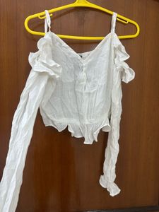 Chic White Cold Shoulder Blouse