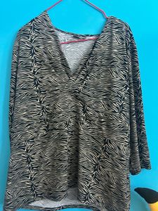 Stylish Printed V-Neck Top