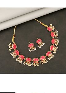 Beautiful Lotus Necklace & Earring Set