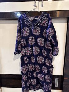 Navy Blue Printed Kurta sets