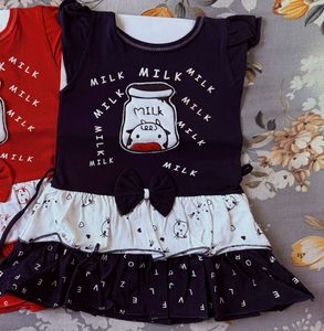 Cute Baby Girl's Milk Theme Dress