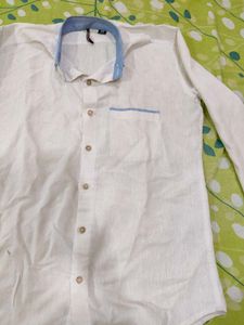 Men's Classic White Linen Shirt