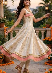 Elegant Cream Ethnic Gown