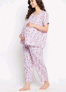clovia Floral Maternity Pajama Set