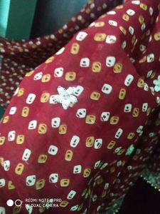 Georgette Embroidered Saree With Attached Running