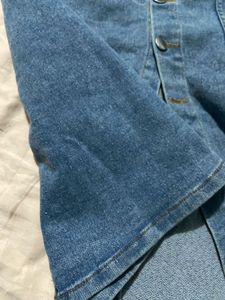 Highwaist Denim Skirt with Button Detail