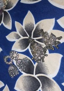 Oxidised Jhumka Earrings with Studs