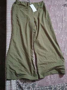 Light Olive Green Halter Neck Wide Leg Pants Set