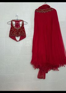 Red Embroidered Lehenga Choli Set