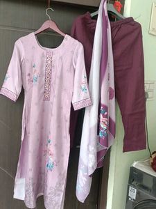 mauve Kurta Set with Dupatta