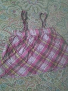 Girls Pink Plaid Blouse