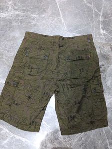 Men's Cargo Shorts with Map Print