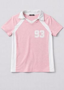 Pink & White "93" Polo crop top